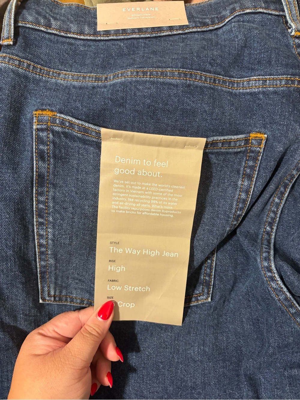 Everlane The Way High Jean - Dark Blue Denim